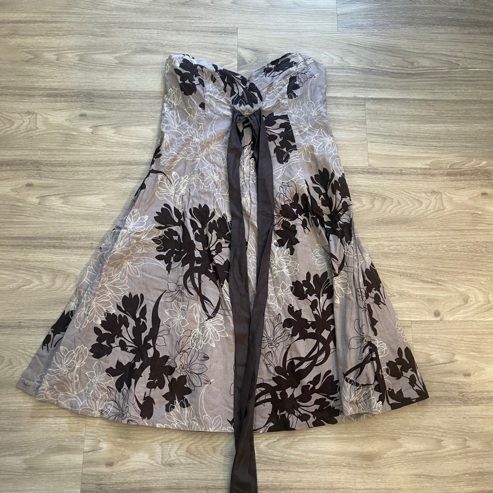 Moulinette Soeurs Strapless Purple Midi Dress Wedding Cocktail Formal